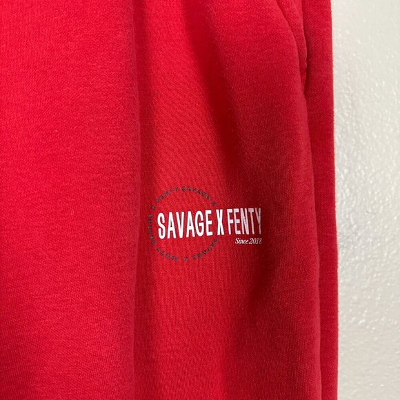 Savage X Fenty Women's Jogger Sweatpants Loungewear Red Small - Picture 2 of 6